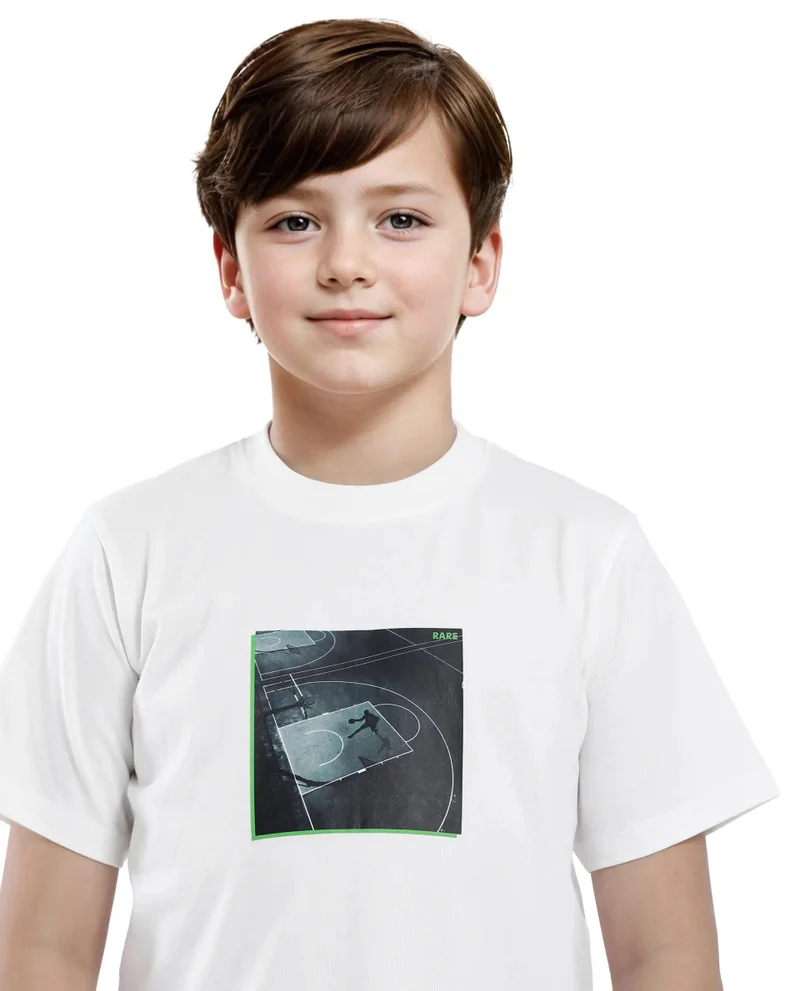 Rare Ones Rare Ones Kids Zion Off White Cotton Half Sleeve Graphic Print Slip-On Closure Regular Fit T-Shirt