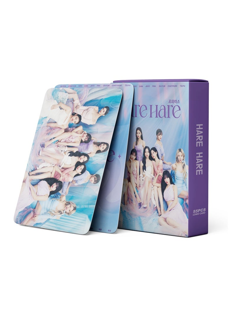 NIBEMINENT 55 Pcs Kpop TWICE HARE HARE Lomo Cards Card For Fans Collection Gifts - Image 2