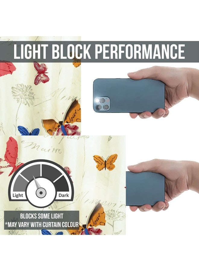 Story@Home Window Curtains 5 Feet Long Set of 4 | Bohemian Curtains | Floral Design Cotton Curtain | Light Filtering Curtains for Windows | Curtains for Living Room | (116 x 152 cm, White & Blue) - Image 5