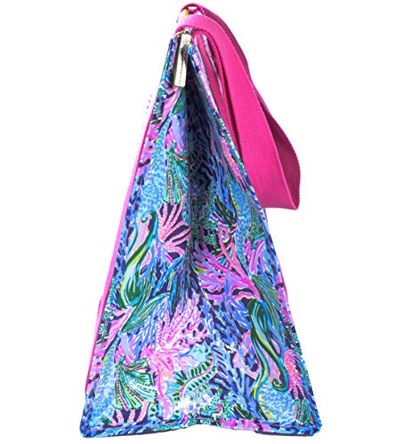 Lilly Pulitzer Insulated Market Shopper Bag Large Capacity, Oversize Reusable Grocery Tote with Thermal Insulated Interior, Bringing Mermaid Back - Image 2