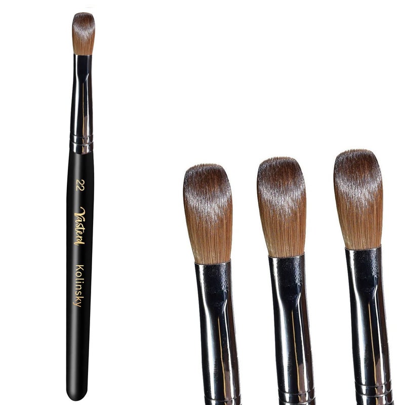 Yasterd Acrylic Nail Brush 100% Kolinsky Acrylic Brushes for Nails Size 8 Oval Crimped Shaped Nail Brushes for Acrylic Application Black Wood Handle Professional Nail Art Powder Brush Manicure Tool - Image 1