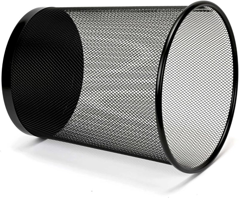 FIS Wire Mesh Waste Basket - Durable Round Metal Mesh Bin, Open Top Design, Classic Black, 220x265x280mm - Image 2