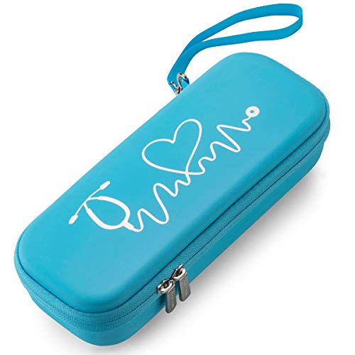Caseling Hard Stethoscope Case for 3M Littmann Classic III, Lightweight II S.E, Cardiology IV Diagnostic, MDF Acoustica - ID Slot, Mesh Pocket for Nurse Accessories and Medical Supplies (Blue - Pu Leather) - Image 1