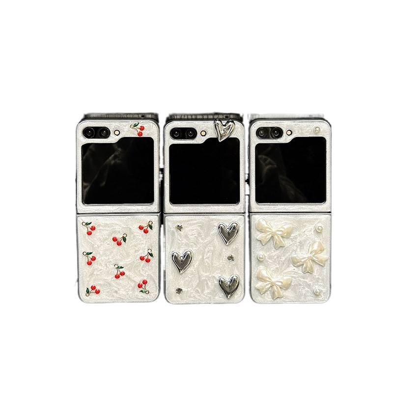 Protective for Xiaomi MIX Flip 2 with Resin Finish and Cherry Pattern in White for Family Use - Image 2