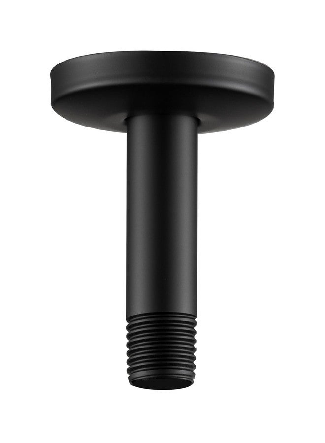 OFFO Shower Arm with Flange, 3 in Ceiling Mount Replacement Rain Shower Head Straight Arm Ceiling-Mounted For Fixed Shower Head & High Pressure Rain, Matte Black - Image 1
