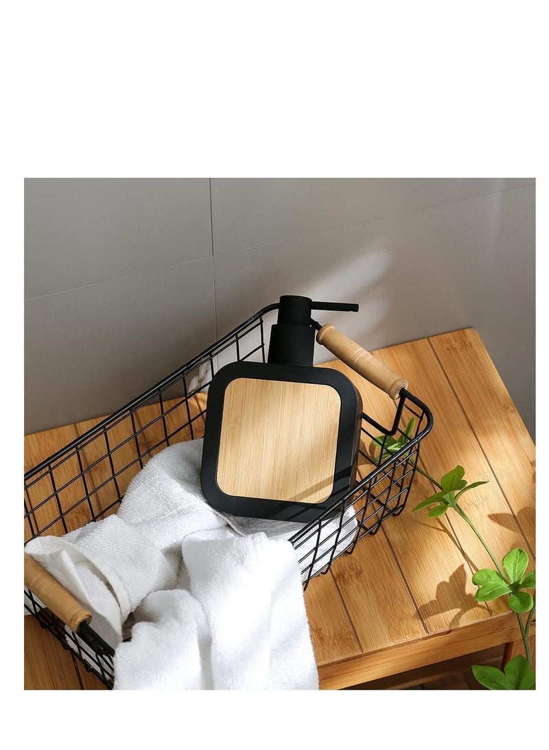 SOLARAE Elegant Soap Dispenser with Bamboo Decoration Rust-Resistant Pump for Bathroom Hand Soap and Kitchen Dish Soap Liquid Soap Dispenser Lotion Dispenser Bottle 390ML - Image 5