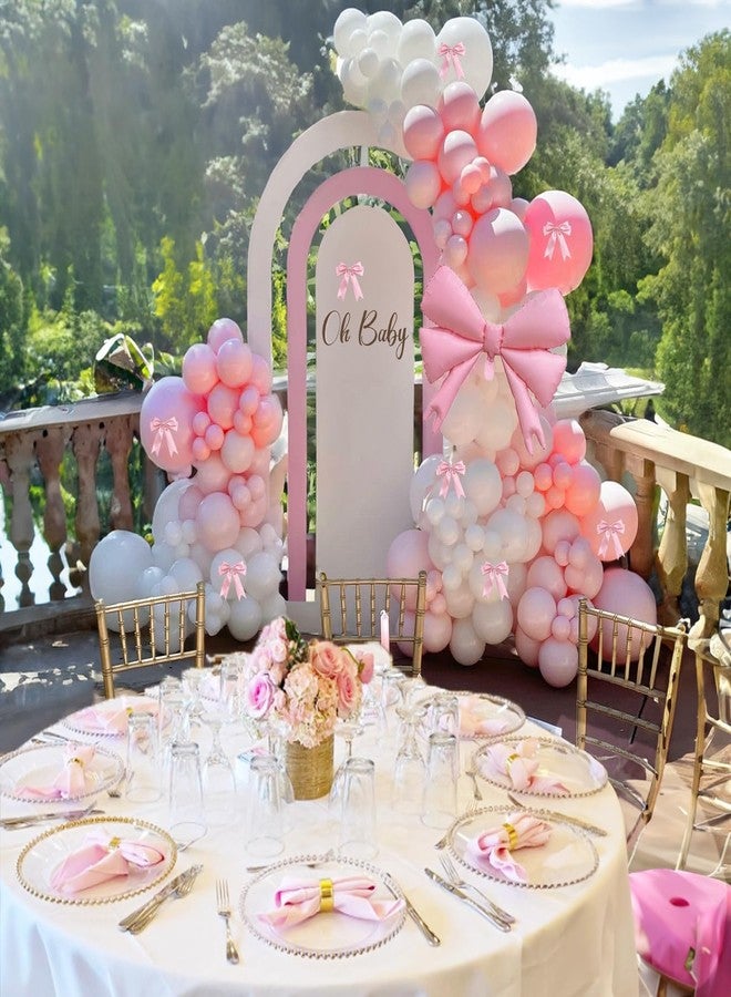besttideyes Pink Balloon Arch Kit Coquette Birthday Decorations Pink and White Balloons with Bow Balloons for Pink Bow Birthday Bachelorette Party Bridal Shower Decorations - Image 4