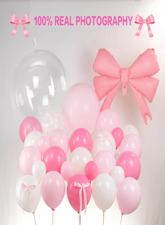 besttideyes Pink Balloon Arch Kit Coquette Birthday Decorations Pink and White Balloons with Bow Balloons for Pink Bow Birthday Bachelorette Party Bridal Shower Decorations - Image 5