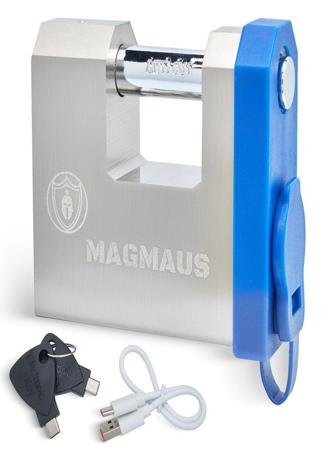 Magmaus® SRL70 Smart Fingerprint Padlock - Advanced Biometric Security Lock with App Control, 20 Fingerprint Memory, 2 Digital Keys, Heavy-Duty Construction for Gate, Storage Unit, Property - Image 1