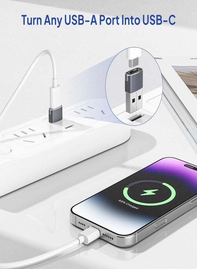 Elebase USB C Female to USB Male Adapter (2 Pack)Type C to A Connector for iPhone 11 12 Mini Pro MaxXR SEAirpods iPad AirSamsung Galaxy Note 10 20 S20 S21 Plus S20+ S21+ 21 UltraGoogle Pixel 5 - Image 2