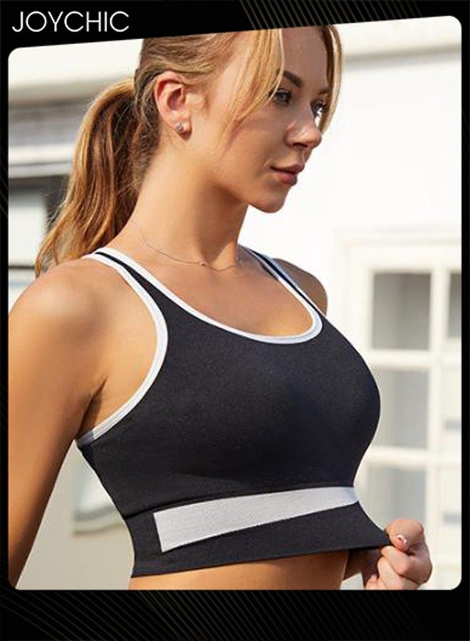 Joychic Contrast Color Women Shock Absorption Sports bra Ladies Back Cross Design Breathable Bra for Running Fitness Yoga  - Image 3