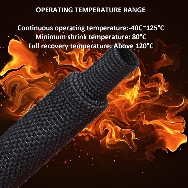 ROCKDIG 20 FT 3/8 inch 2:1 Heat Shrinkable Braided Sleeving Heat Shrink Sleeve Abrasion Protection Flexibility Wiring Harness Cable Sheath Tubing - Image 4