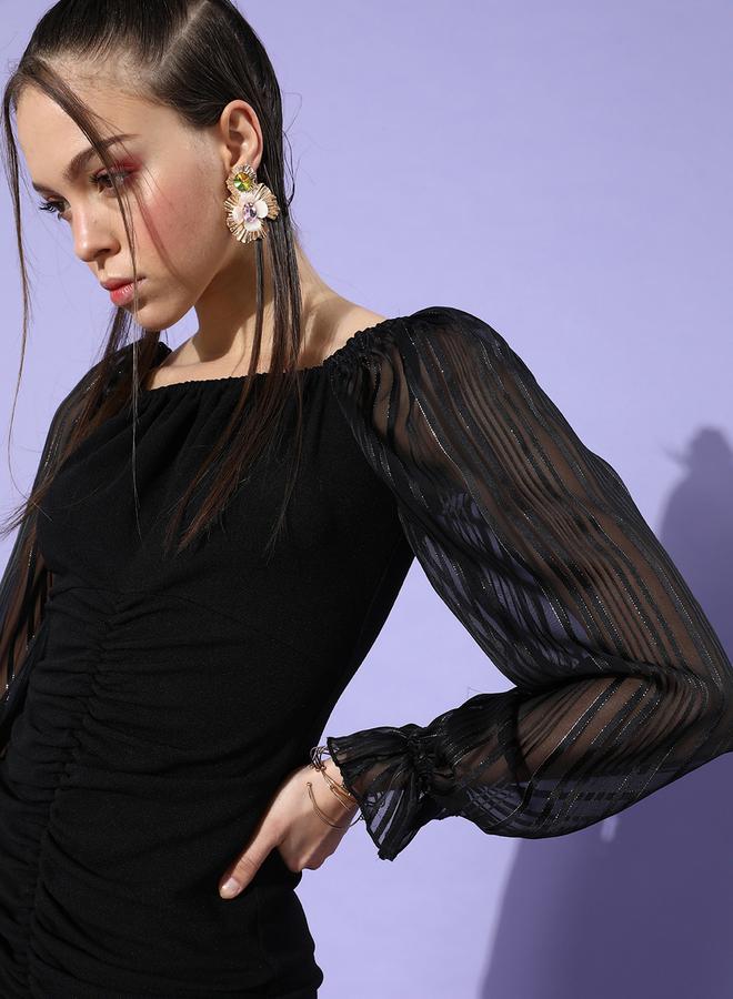 Miss Chase Ruched Ruffle Detail Mini Dress - Image 5