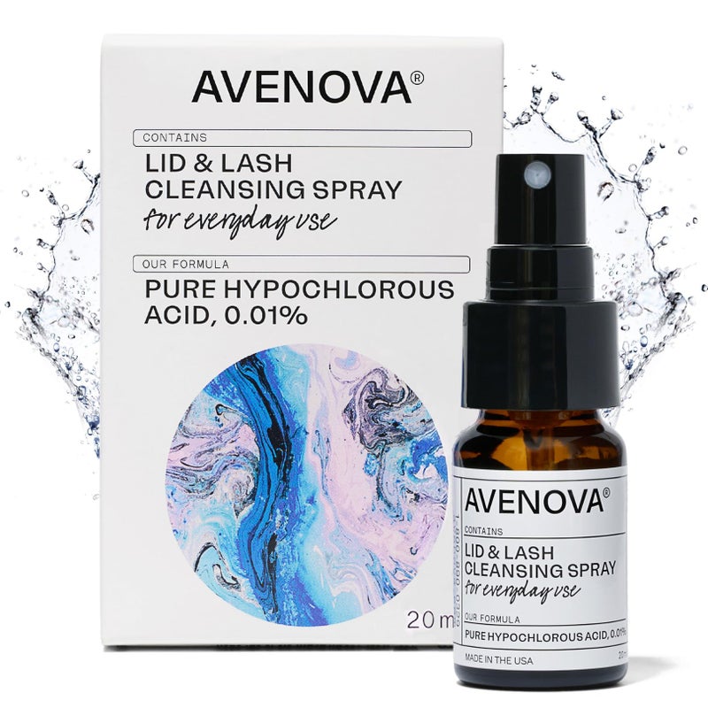 Avenova Avenova Eyelid and Eyelash Cleanser Spray  Pure Hypochlorous Acid Gentle Everyday Lash Cleanser For Eye Irritation 20mL 068oz