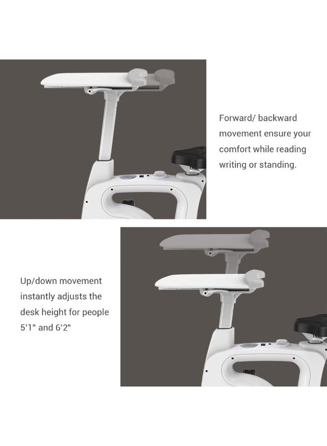Flexispot Live Track Desktop Exercise Bike - White - Image 3