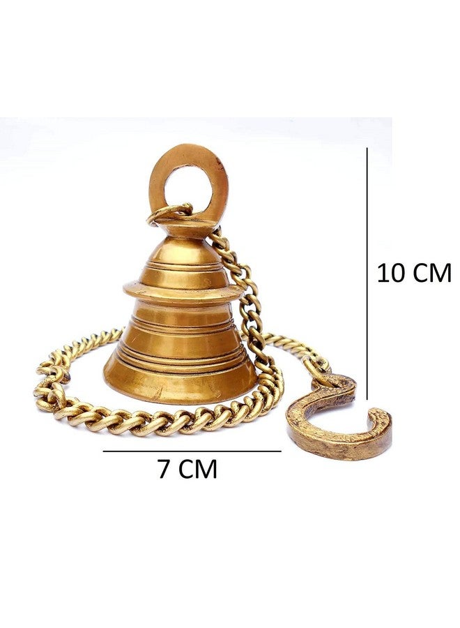 pranjals house pranjals house Brass Hanging Bell with Chain and Hanging Hook (Pack of 1 Nos) - Image 3