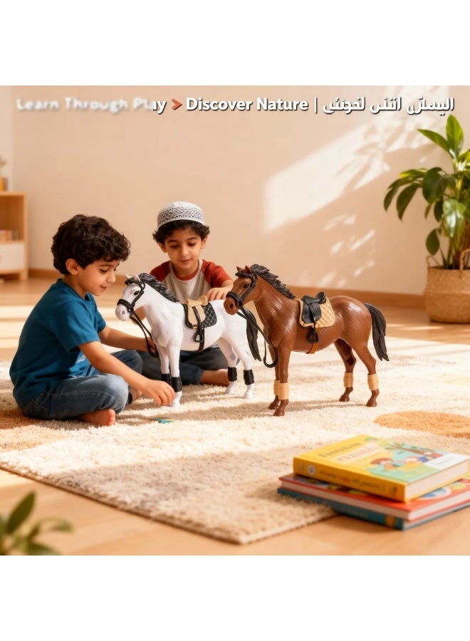 Toys GCC Arabian Horse Figurine Toy 1PC – Realistic Hand-Painted Desert Stallion Model, Random Color Horse Collectible, Educational Animal Figure for Kids & Collectors, ABS Plastic, Smooth Safe Edges, Ideal for Home Décor, Storytelling & Equestrian Lovers - Image 3