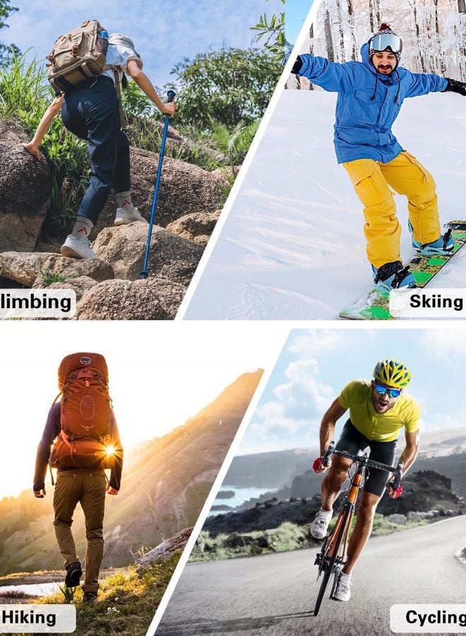 SIXDAYSOX Mens Merino Wool Hiking Socks, 2 Pack Light Weight Cushioned Crew Socks for Outdoor Trekking Cycling Size 8-12 (Blue+Dark Grey) - Image 5