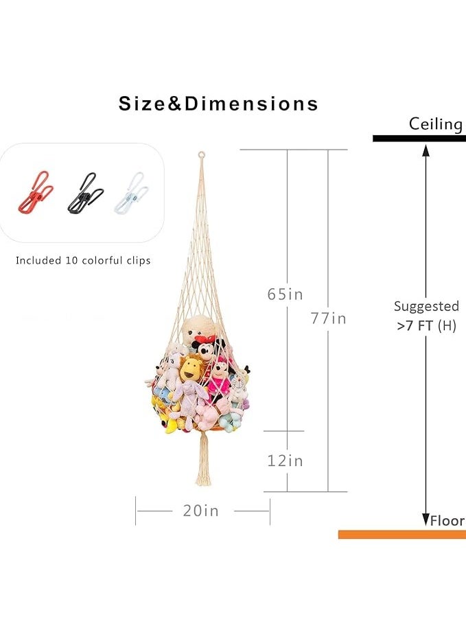 انتيكيانو شبكة حيوانات محشوة جديدة او ارجوحة مكرامية مخملية عرض - ارتفاع 6.5 قدم خطاف واحد من انتيكيانو - Image 4