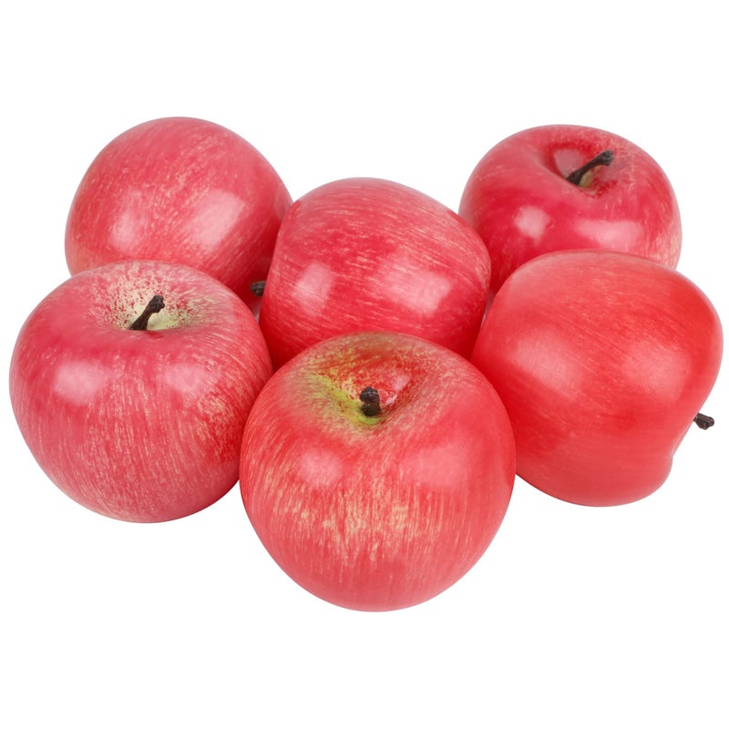 Cllayees Fake Fruit Artificial Apples  Set of 6 Decorative Fruit Lifelike Faux Apples Realistic Fruits Apple Decorations for Kitchen  Realistic Fake Fruits Party Props Home Decor - Image 1