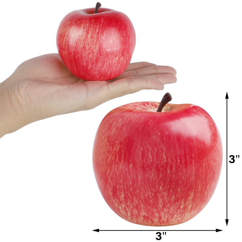 Cllayees Fake Fruit Artificial Apples  Set of 6 Decorative Fruit Lifelike Faux Apples Realistic Fruits Apple Decorations for Kitchen  Realistic Fake Fruits Party Props Home Decor - Image 2