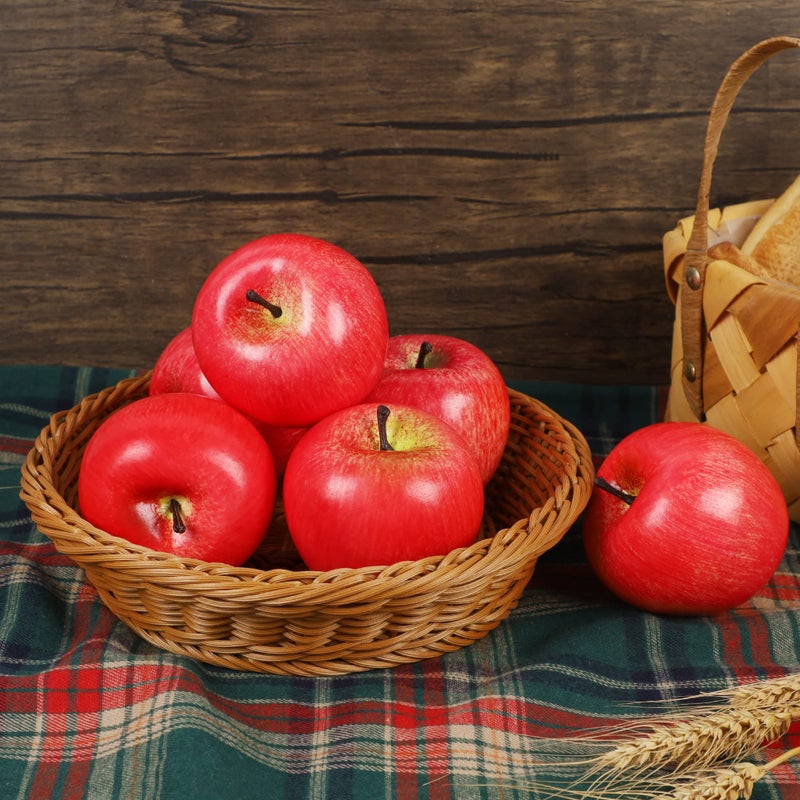 Cllayees Fake Fruit Artificial Apples  Set of 6 Decorative Fruit Lifelike Faux Apples Realistic Fruits Apple Decorations for Kitchen  Realistic Fake Fruits Party Props Home Decor - Image 5