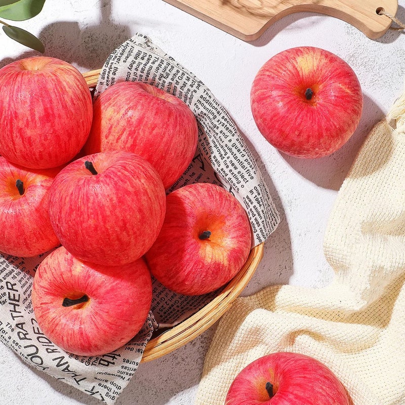 Cllayees Fake Fruit Artificial Apples  Set of 6 Decorative Fruit Lifelike Faux Apples Realistic Fruits Apple Decorations for Kitchen  Realistic Fake Fruits Party Props Home Decor - Image 3