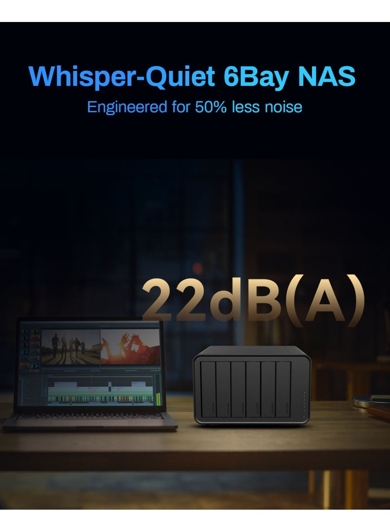 TERRAMASTER TERRAMASTER F6-424 Max NAS Storage - 6Bay Core i5 1235U 10-Cores 12-Threads, 8GB DDR5 RAM, Dual 10GbE Ports, Network Attached Storage Peak Performance for Business (Diskless) - Image 4