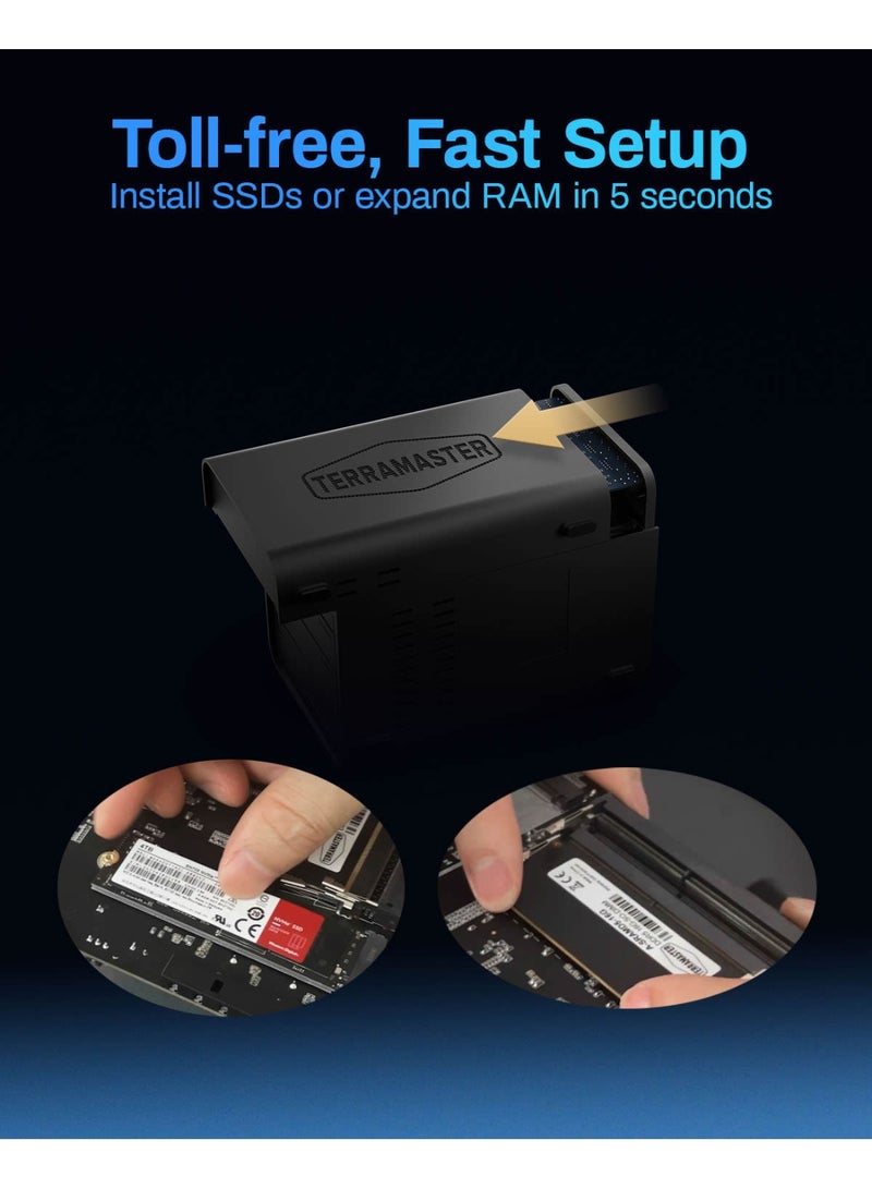 TERRAMASTER TERRAMASTER F6-424 Max NAS Storage - 6Bay Core i5 1235U 10-Cores 12-Threads, 8GB DDR5 RAM, Dual 10GbE Ports, Network Attached Storage Peak Performance for Business (Diskless) - Image 5