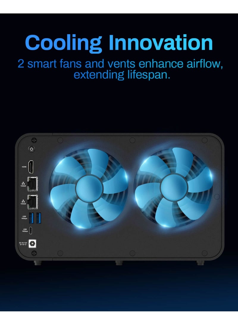 TERRAMASTER TERRAMASTER F6-424 Max NAS Storage - 6Bay Core i5 1235U 10-Cores 12-Threads, 8GB DDR5 RAM, Dual 10GbE Ports, Network Attached Storage Peak Performance for Business (Diskless) - Image 3