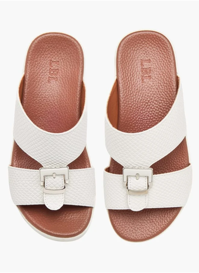 LBL by Shoexpress Boys Animal Textured Slip-On Arabic Sandals with Buckle Accent