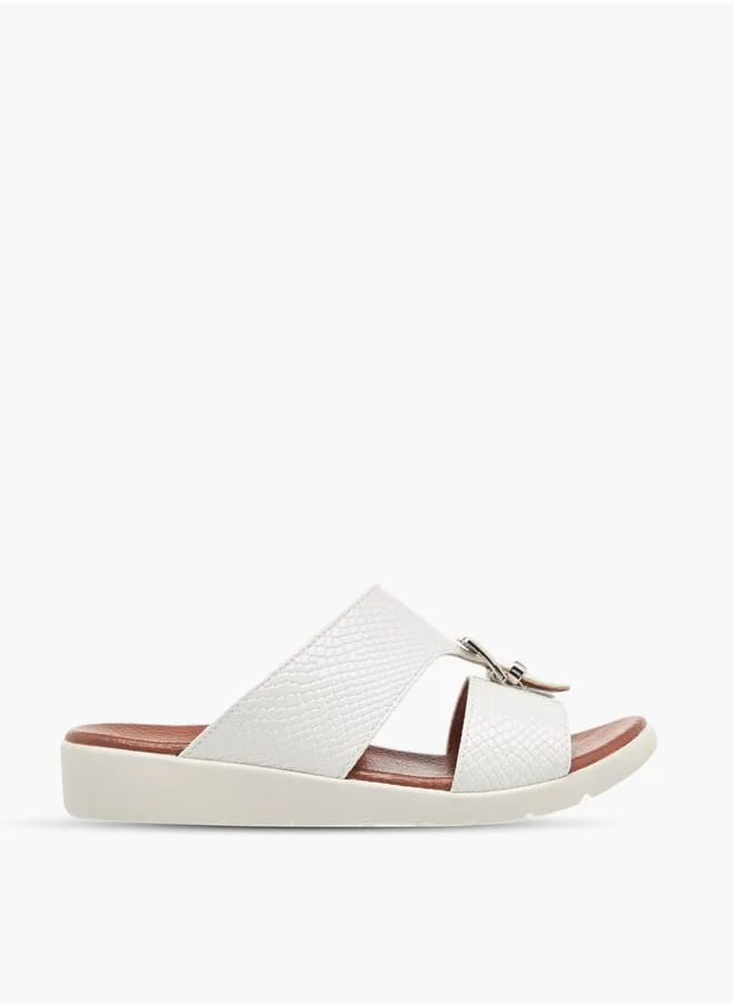 ال بي ال من شو اكسبرس Boys Animal Textured Slip-On Arabic Sandals with Buckle Accent