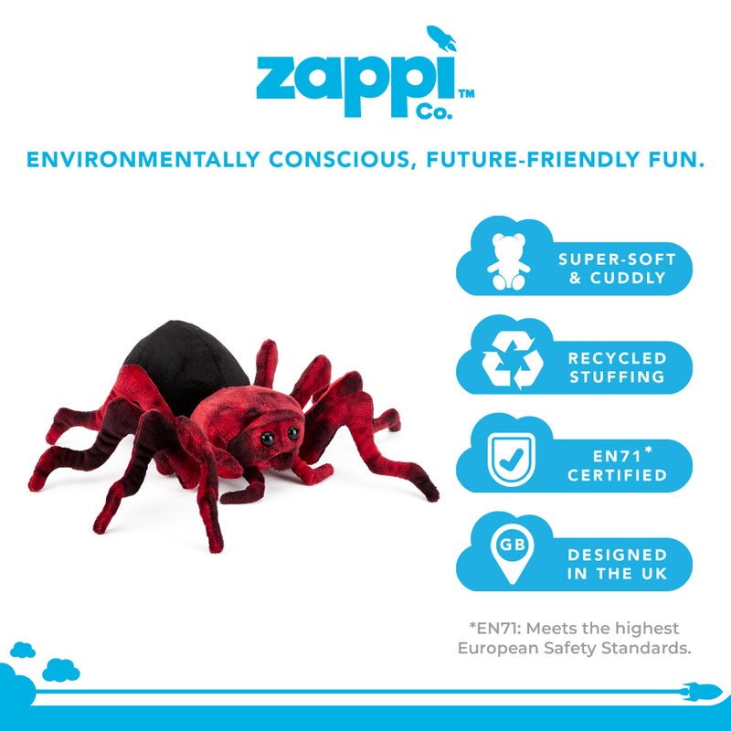 Zappi Co Plush Children's Stuffed Soft Cuddly Plush Toy-Part of Safari Animals Collection, Perfect for Kids (22cm Depth)(Spider) - Image 2