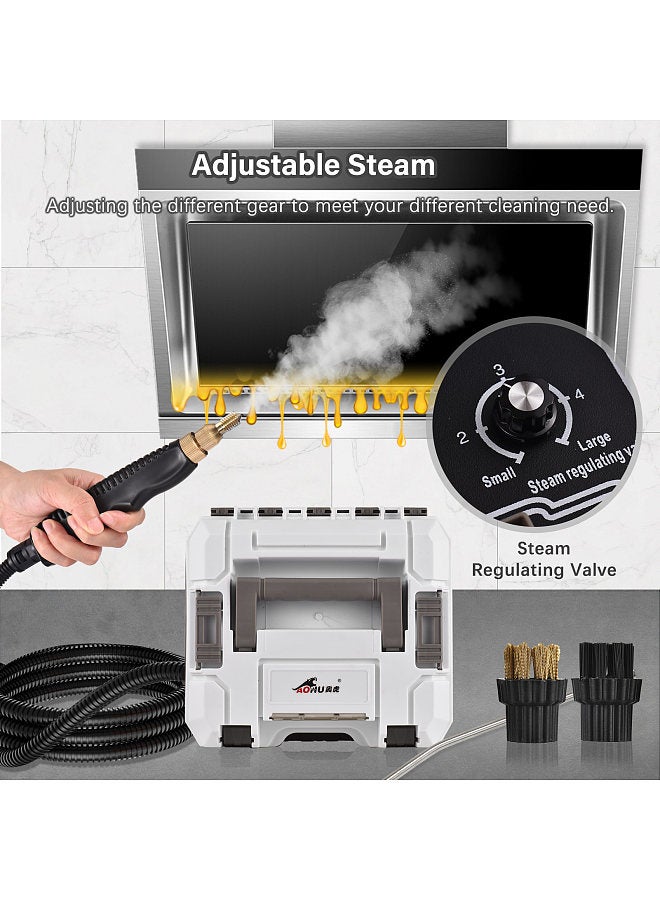 1500W Portable Steam Cleaner, High Temperature Pressurized Steam Cleaning Machine, Tankless and Heavy Duty Steamer, for Kitchen Livingroom Bathroom Car