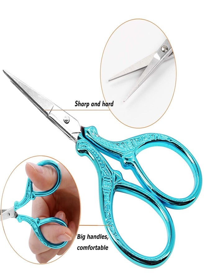 Hisuper Embroidery Scissors 3.6Inch Crafting Scissors with Leather Cover Stainless Steel Sharp Tip Shears for Needlework DIY Craft Thread Cutting Artwork Cross Stitch - Image 3