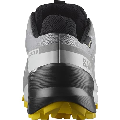 Salomon Men’s Speedcross GTX, Waterproof Trail Running Shoes - Sharkskin/Black/Lemon - 11 Medium - Image 4