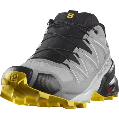 Salomon Men’s Speedcross GTX, Waterproof Trail Running Shoes - Sharkskin/Black/Lemon - 11 Medium - Image 3
