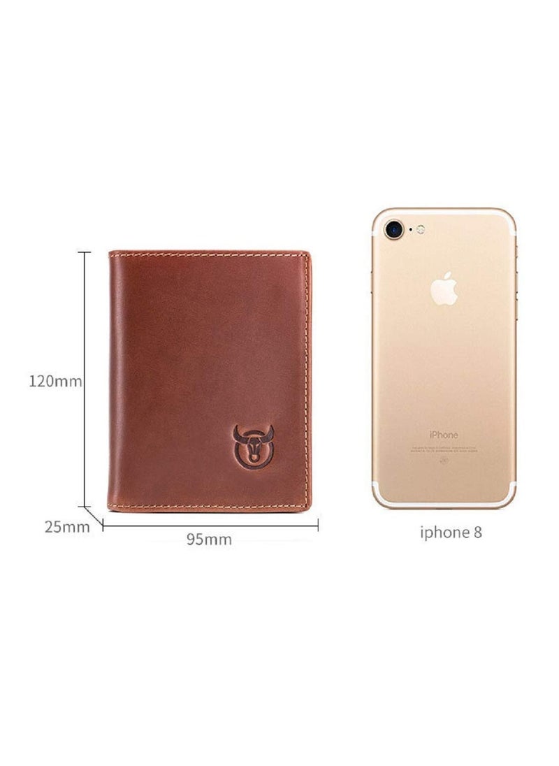 CONTACTS - Men's Genuine Leather Wallet   RFID Blocking Wallet 14 Card Slots  1 ID Window and Large Capacity Can Hold 50 Currency Notes - Image 1