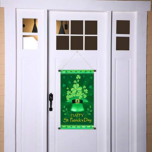Blulu St Patrick Day Door Banner St Patricks House Flag Garden Flag Welcome Banner for Indooroutdoor Decoration Party Parade 185 x 1259 Inch - Image 3