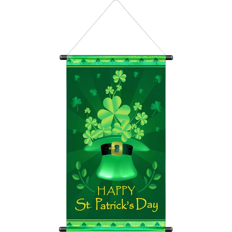 Blulu St Patrick Day Door Banner St Patricks House Flag Garden Flag Welcome Banner for Indooroutdoor Decoration Party Parade 185 x 1259 Inch - Image 2