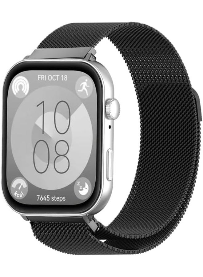 Bracelet Compatible with Huawei Watch Fit 3, Stainless Steel Metal Watch Strap, Breathable Waterproof Adjustable Replacement Strap, Magnetic Mesh Strap for Huawei Watch Fit 3 - Image 4