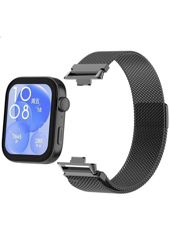 Bracelet Compatible with Huawei Watch Fit 3, Stainless Steel Metal Watch Strap, Breathable Waterproof Adjustable Replacement Strap, Magnetic Mesh Strap for Huawei Watch Fit 3 - Image 5