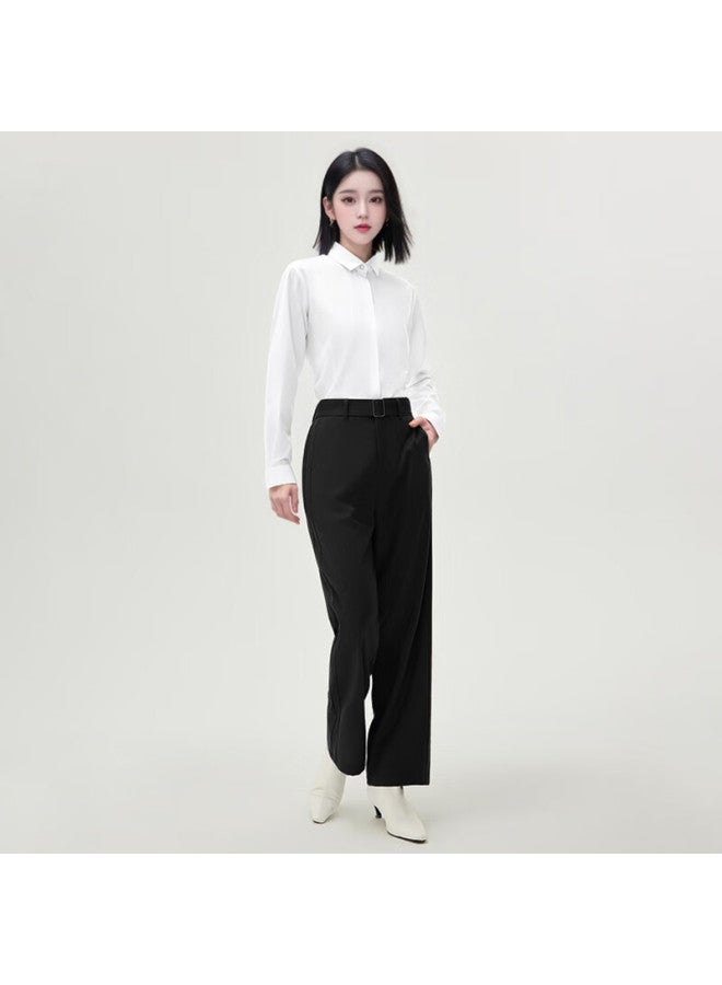 Teluoman Women's Wrinkle-resistant Long Sleeve Shirt, Spring Autumn Casual Business Workwear, Professional Interview Office Blouse - Image 2