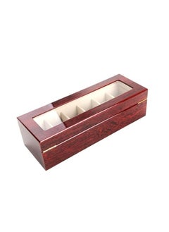 Generic Wooden Watch Box -Watch Display Case Holder Storage Organizer Jewelry Display- 6 Slots-Dark Red Color  - Image 2