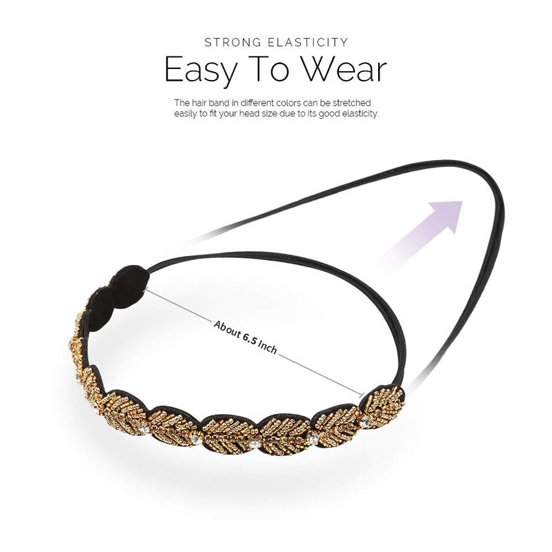 تينيتور طقم رَبطات رأس مطاطية مرصّعة بحجر الراين من 5 قطع - Image 2