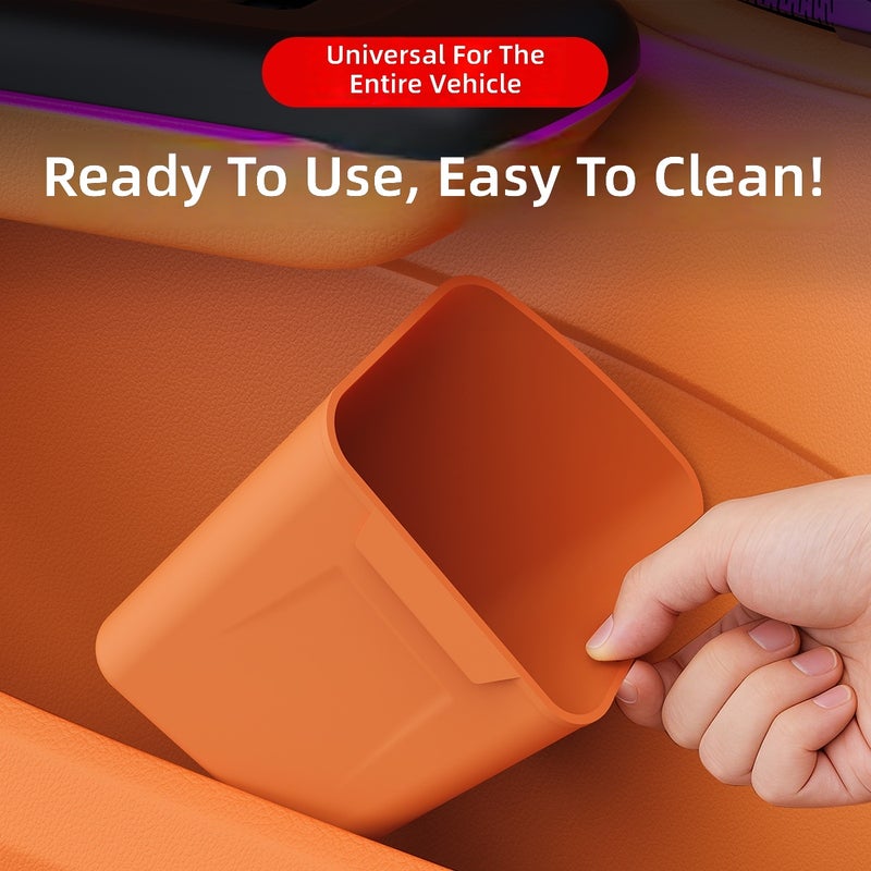 Silicone Car Storage Bucket, Waterproof Car Trash Can, Multifunctional Car Interior Accessory for Umbrella Storage & Vehicle Organizer Box - Image 3