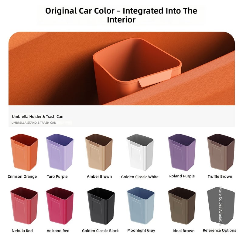 Silicone Car Storage Bucket, Waterproof Car Trash Can, Multifunctional Car Interior Accessory for Umbrella Storage & Vehicle Organizer Box - Image 5