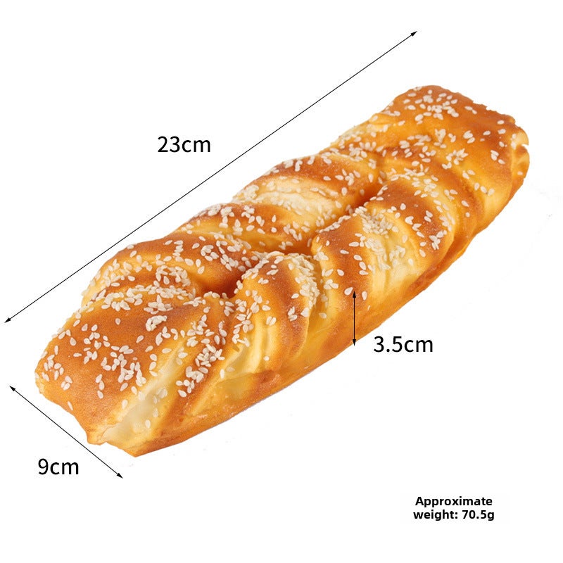Realistic Caterpillar Bread Cake Model Bilateral Sesame Flower Bread 