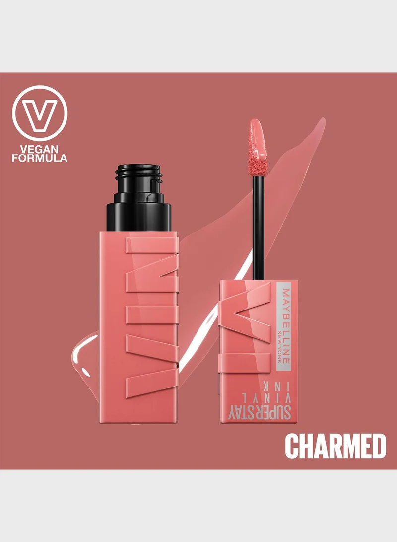 ميبيلين نيويورك أحمر شفاه لامع ميبيلين نيويورك سوبر ستاي فينيل انك نودز يدوم طويلا ومقاوم للتلطخ، تشارمد