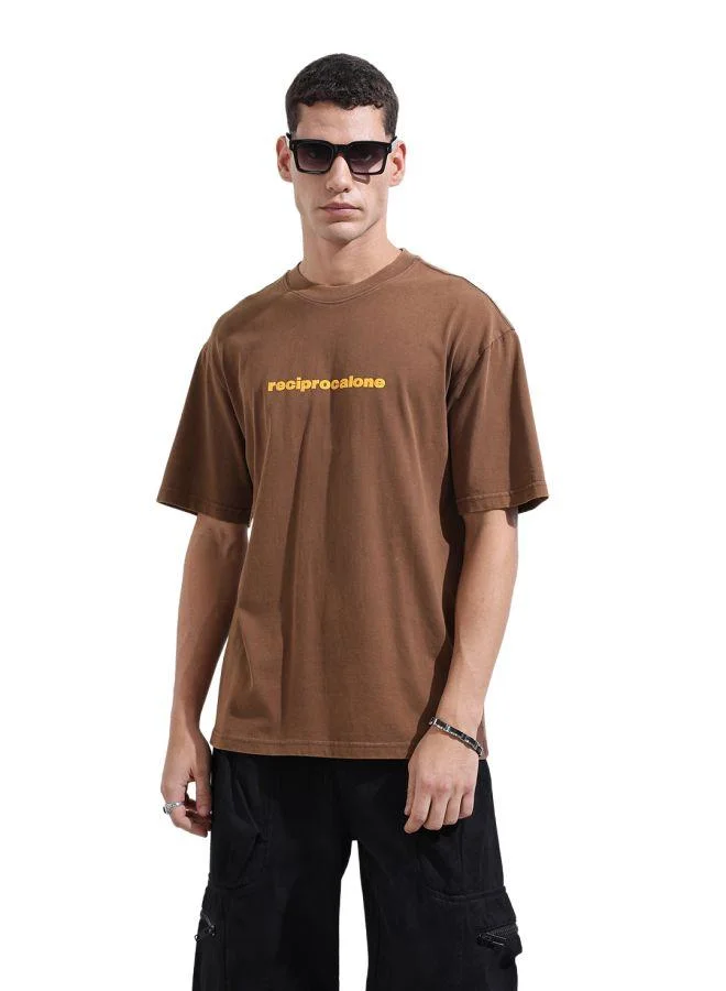 شركة المرآب الهندية تيشيرت رجالي بقصة مريحة وطبعة جرافيك ورقبة دائرية وأكمام قصيرة